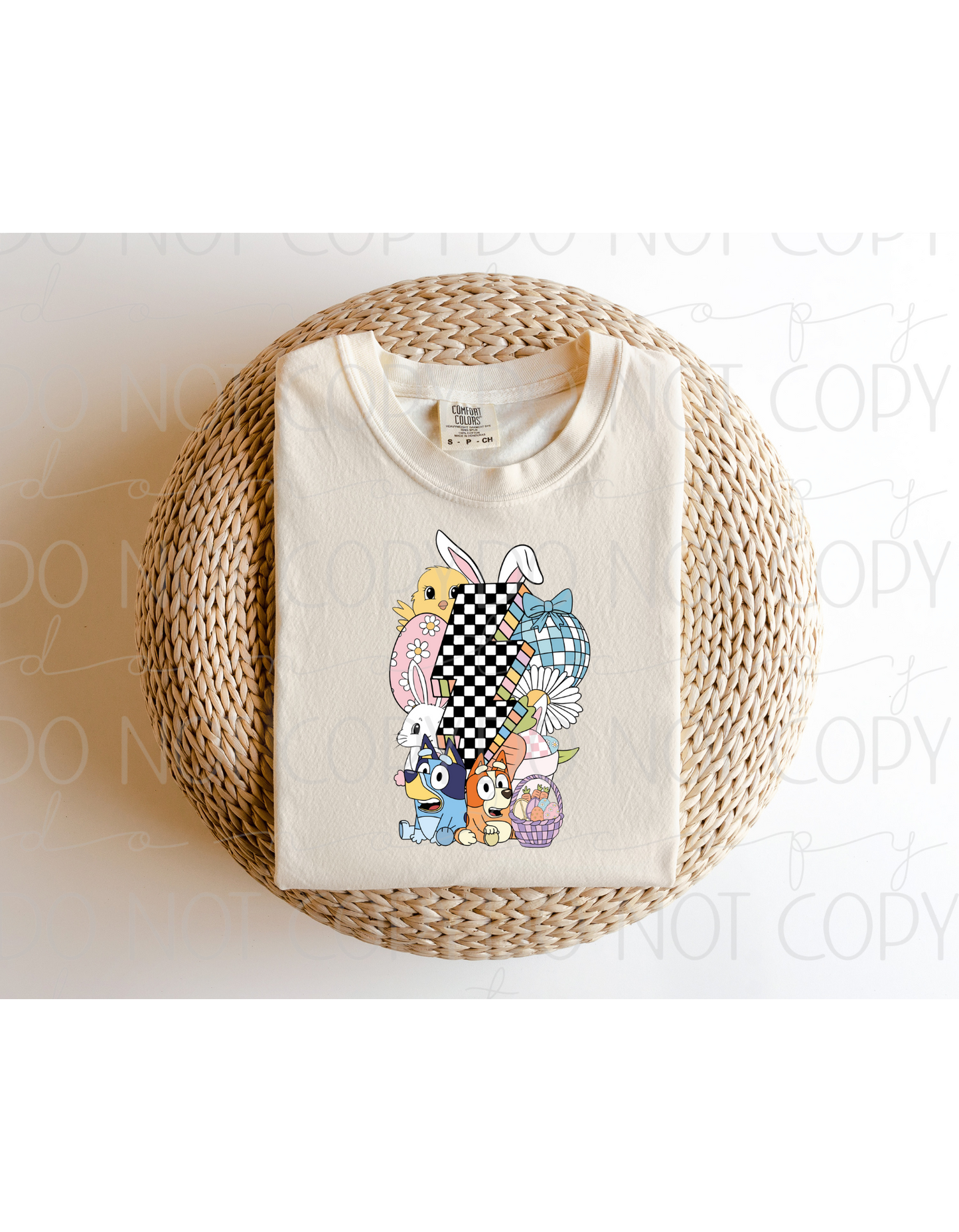 Checkered Blue Dog Tee